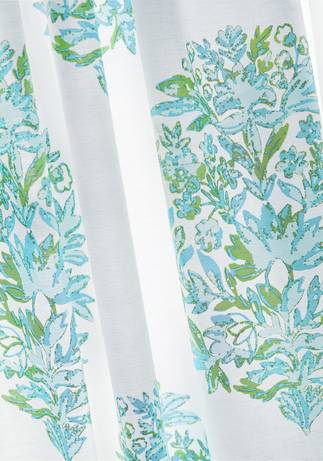 Floral Curtains THIBAUT curtains blue red linen curtain panels