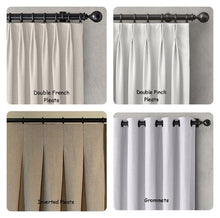 Schumacher Linen Curtains Joshua Tree Design Grey, Black & White & Beige Drapes