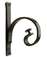 Add rustic richness to any décor from metro to mountainside with this 3/4" forged iron return brackets or textured wood brackets. This collection offers an exceptional combination of forged iron, leather and dark textured wood which can be harmoniously mixed for a warm, layered look. Simplistic styling and rich materials are spot on, making this a natural collection to consider when designing a cabin or mountainside look for you home or project.