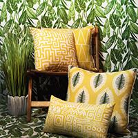 Bohemian Indoor Outdoor Pillow Spice Yellow&nbsp;&amp; White Fabric Modern Accent Pillow Cover&nbsp;featuring designer indoor outdoor fabric. The perfect pop of color!&nbsp; This accent pillow is perfect for your outdoor swing or daybed!&nbsp; 