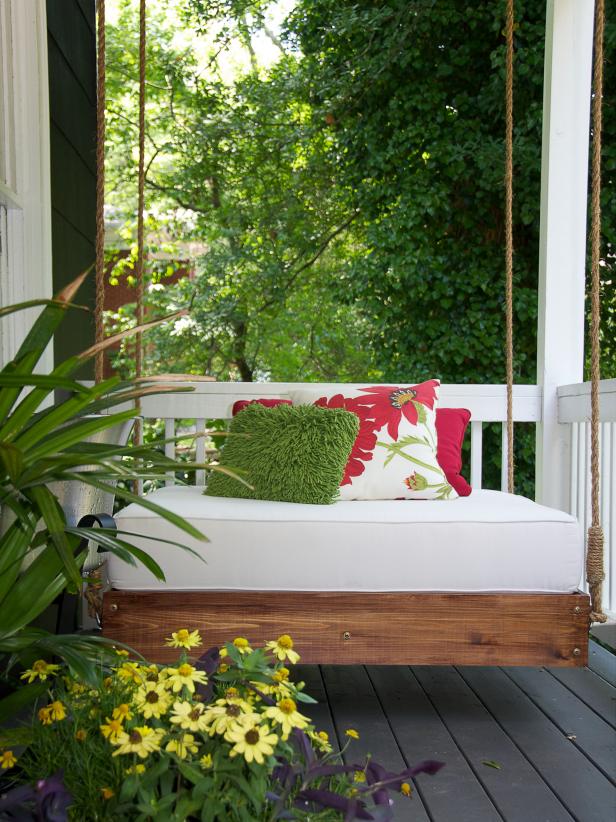 Daybed front porch swing white and red mattress cover all made from durable quality Sunbrella indoor outdoor fabrics by katemarcellahome. How about turning those unused porches into blissful sanctuaries for reading, napping, or relaxing with a glass of wine? Wicker daybeds, lots of blankets, and plenty of plush pillows. Has an outdoor space ever looked this cozy? This cover is perfect for your indoor or outdoor mattress it's durable and easy to clean! 