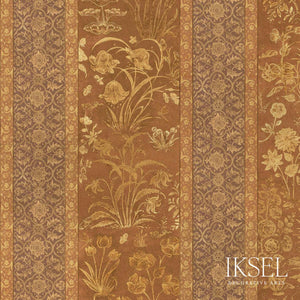Custom-made drapery in high-end in Schumacher Jahangir Stripe by Iksel instant hit from the moment Schumacher introduced it, this is one of our best-loved designs. These stripes with golden flowers take inspiration from the borders of 17th-century Mogul miniatures. Designed by Iksel and distributed exclusively by Schumacher in the U.S. and Canada.