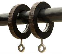 Add rustic richness to any décor from metro to mountainside with this 3/4" forged iron or textured wood rings. This collection offers an exceptional combination of forged iron, leather and dark textured wood which can be harmoniously mixed for a warm, layered