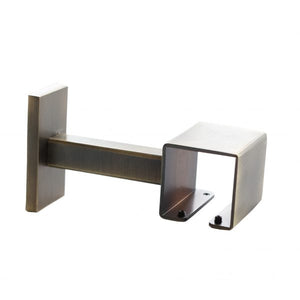 Beautiful and modern metal accessories 2-1/2" x 1-1/2" square end brackets. These brackets can be used with our 1-1/2" square metal or lucite rods.  Make a statement with linear lines, translucent poles and brackets, rings and endcaps in your choice of polished nickel, brushed nickel, onyx or satin gold – a winning combination creating luxurious interiors for lucite/clear acrylic curtain rod. 