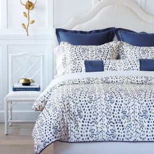 Les Touches Bleu Bedding Set 6 piece Duvet Shams Euro Flanged Pillows Bolster