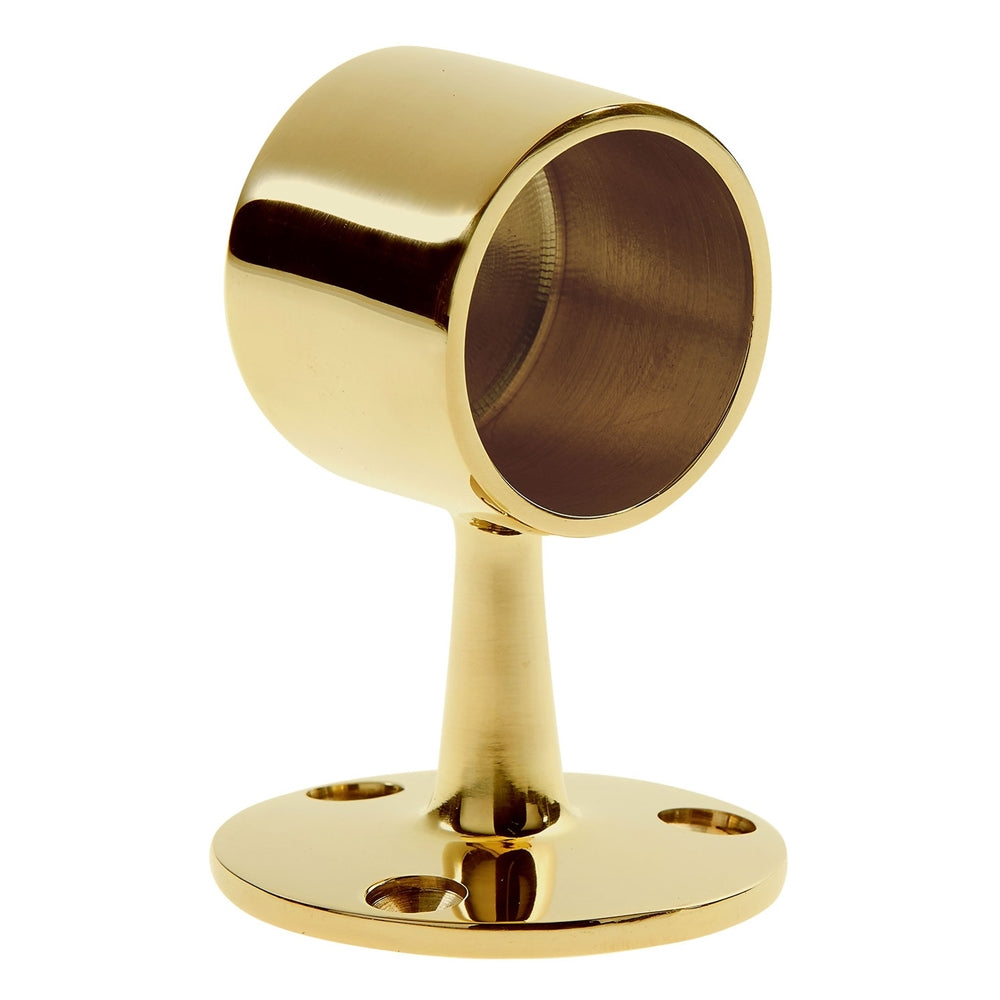 Beautiful and modern polished brass end post bracket for lucite or clear acrylic curtain or towel rod. These are for 1