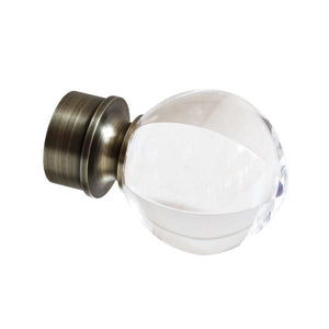Beautiful and modern metal lucite accessories 1-1/2" round finials. These finials can be used with our 1-1/2" round metal or lucite rods.  Make a statement with linear lines, translucent poles and brackets, rings and