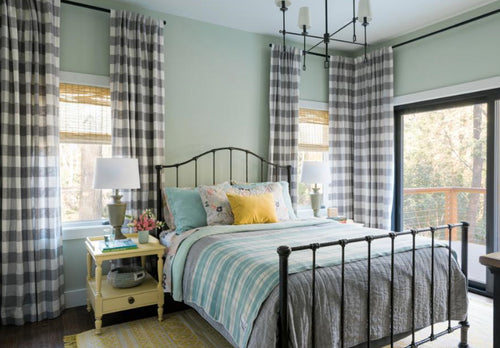 Custom-made ecru linen buffalo check plaid curtains cotton linen fabric. Our ecru/tan buffalo plaid fabric is the most fashionable pattern for your space this season. Perennially in style, the simple yet charming buffalo check has captivated the inspiration of designers and homemakers alike for centuries This large 3
