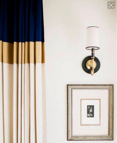 Color Block Linen Curtains Navy Blue Gold Off White Tri Color Nautical Panels Color block curtains in navy, gold and white cotton we can create any color combination for you: This listing is for one panel 48