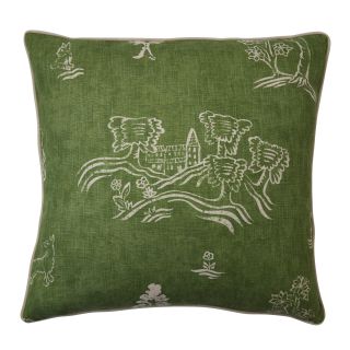 This Kit Kemp for Andrew Martin green decorative pillow measures 22