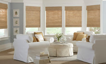 Classic Roman Natural Shade and Simplicity Valance in the pattern Everglades, color is Pecan.