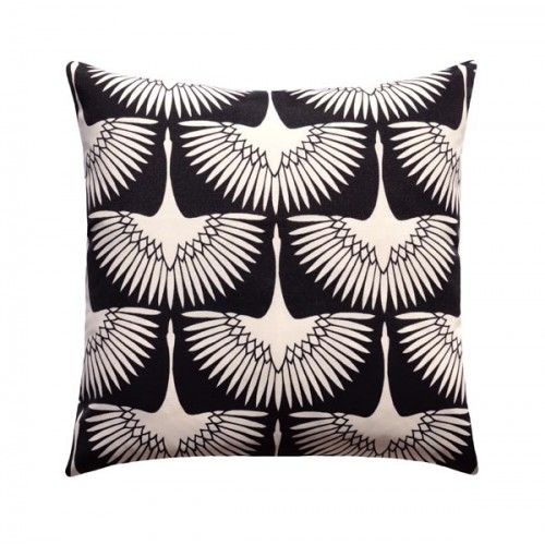 Indoor Outdoor Black & White Geneveive Gorder Modern Accent Pillow Cover Designer Geneveive Gorder Flock Indoor Outdoor Pillow Black & White Fabric Modern Accent Pillow Cover featuring designer indoor outdoor fabric. The perfect pop of color!  This accent pillow is perfect for your outdoor swing or daybed!
