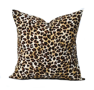 Designer Indoor Outdoor Sunbrella Leopard print Pillow Modern Accent Pillow Cover featuring designer indoor outdoor fabric. The perfect pop of color!  This accent pillow is perfect for your outdoor swing or daybed!  Available in 18", 22", 24" or 26" square and bolsters indoor/outdoor accent pillow