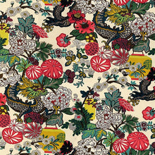 Custom-made drapery in high-end in Schumacher Chiang Mia Dragon an instant hit from the moment Schumacher introduced it, this is one of our best-loved designs.  Designer Asian Chinoiserie print extra wide extra long curtains created in our custom workroom katemarcellahome by one of our craftsman