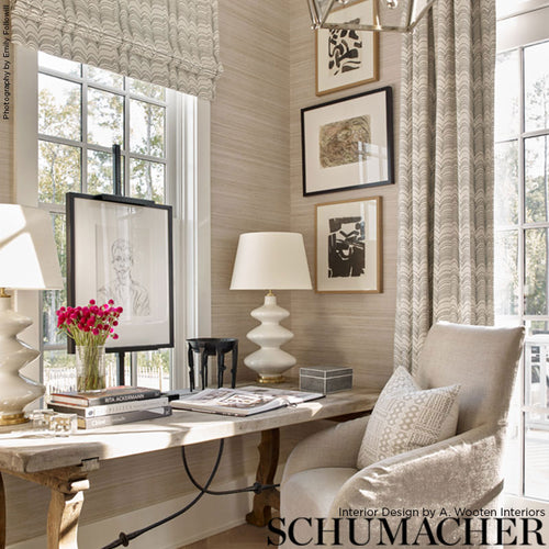 Custom-made drapery in high-end, Schumacher Richter Calligraphic stripe fabric by created in our custom workroom katemarcellahome by one of our professional craftsmen. This listing is for one panel 48